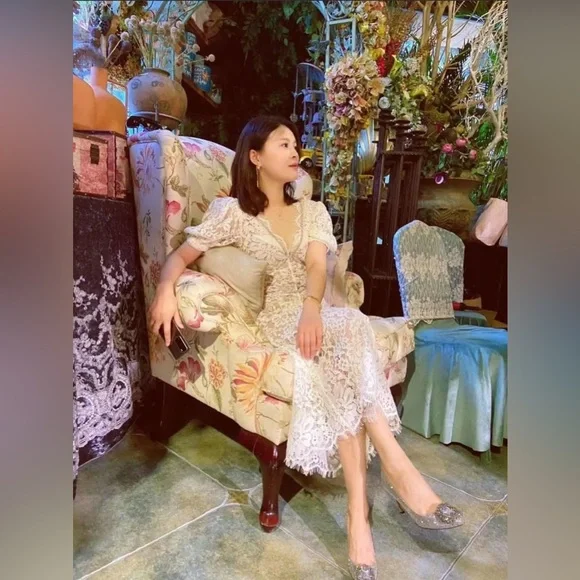 Self-Portrait Camellia Dress Size 2 In Excellent Condition - Picture 2 of 9